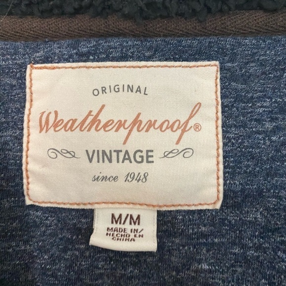 Weatherproof Vintage Heathered Brown Fleece Line Thick Hoodie size M - Picture 5 of 5